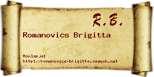 Romanovics Brigitta névjegykártya